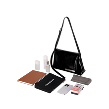 將圖片載入圖庫檢視器 MARHEN.J Elly 黑色純素皮革肩背包