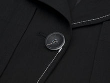 將圖片載入圖庫檢視器 EMKM 不對稱V領黑色縫線夾克