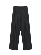 將圖片載入圖庫檢視器 EMKM Tucking 黑色打褶寬褲