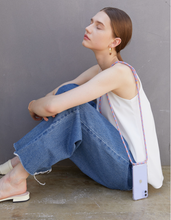 將圖片載入圖庫檢視器 ARNO 可拆式 編繩背帶透明手機殼_亮彩珊瑚