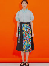 將圖片載入圖庫檢視器 CCOMAQUE 摺皺拼接黑色長裙