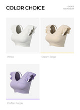 將圖片載入圖庫檢視器 CONCHWEAR 甜美荷葉袖運動上衣 3色