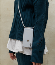 將圖片載入圖庫檢視器 ARNO 可拆式 編繩背帶透明手機殼_大理石銀