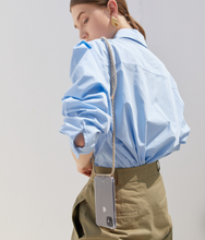 將圖片載入圖庫檢視器 ARNO 可拆式 編繩背帶透明手機殼_麥片奶油