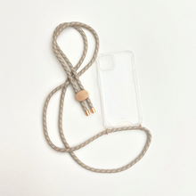 將圖片載入圖庫檢視器 ARNO 可拆式 編繩背帶透明手機殼_麥片奶油