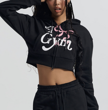 將圖片載入圖庫檢視器 [2024 CAST] (HDEX) Womans Gym Crop Hoodie Zip-up
