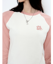 將圖片載入圖庫檢視器 FALLETT Flower Logo 粉色牛角袖T 恤
