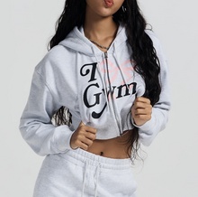 將圖片載入圖庫檢視器 [2024 CAST] (HDEX) Womans Gym Crop Hoodie Zip-up
