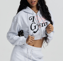 將圖片載入圖庫檢視器 [2024 CAST] (HDEX) Womans Gym Crop Hoodie Zip-up
