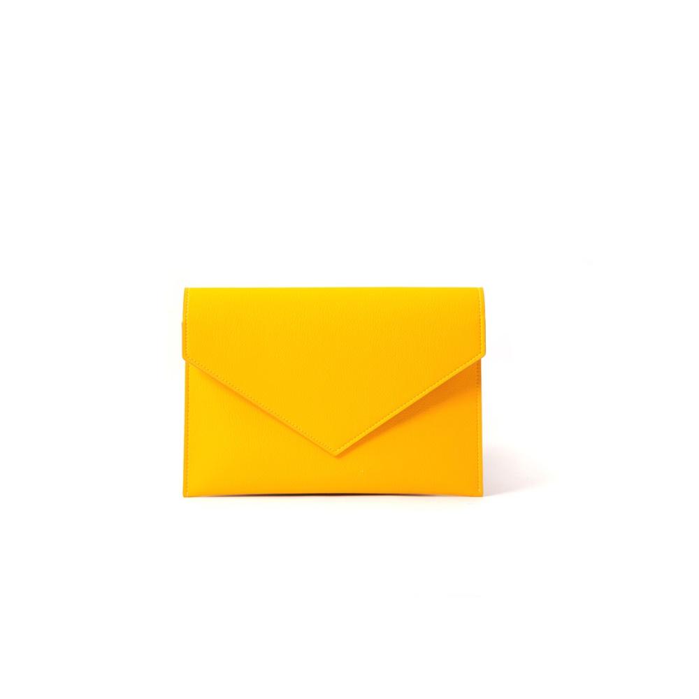 FIBRENO Cosmetic 黃色信封手拿包