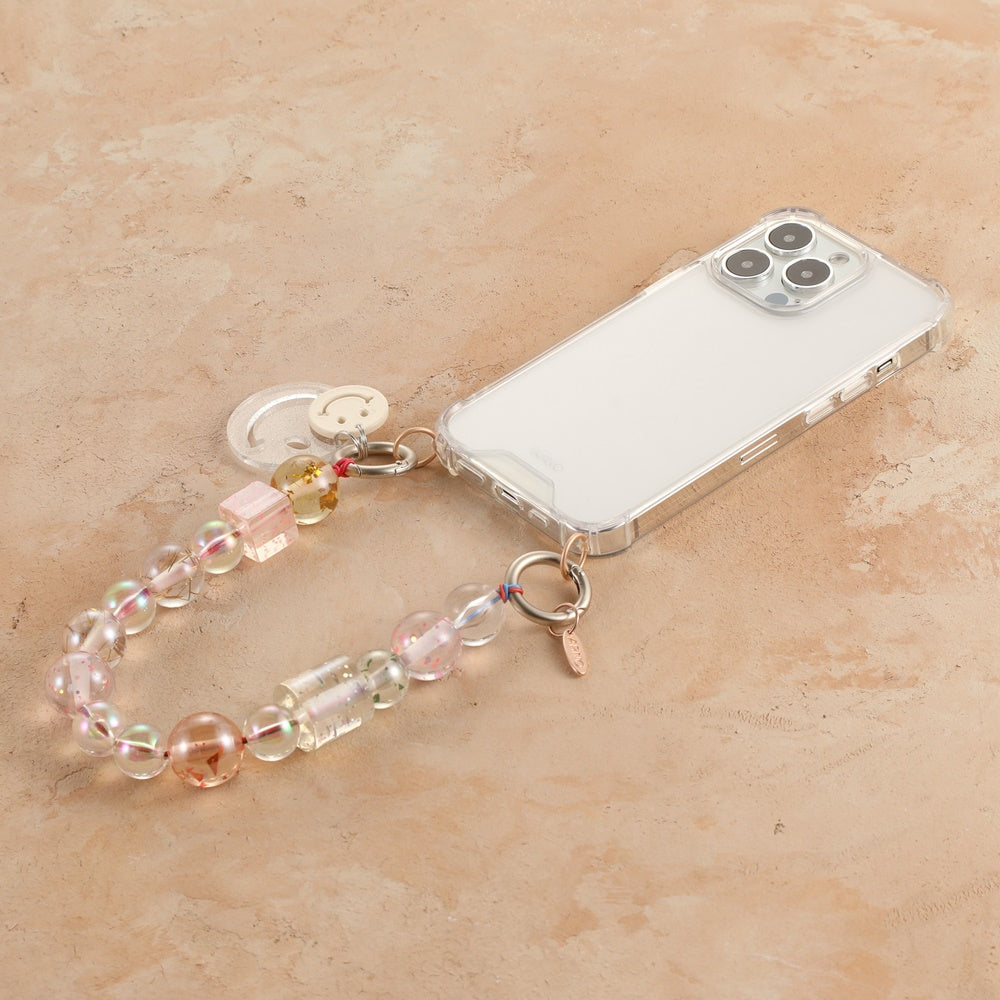 ARNO Beads 可拆式 珠鍊防撞手機殼_華麗霓虹彩虹(粉色)