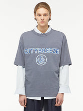 將圖片載入圖庫檢視器 CITYBREEZE Logo塗鴉印花藍色短袖上衣
