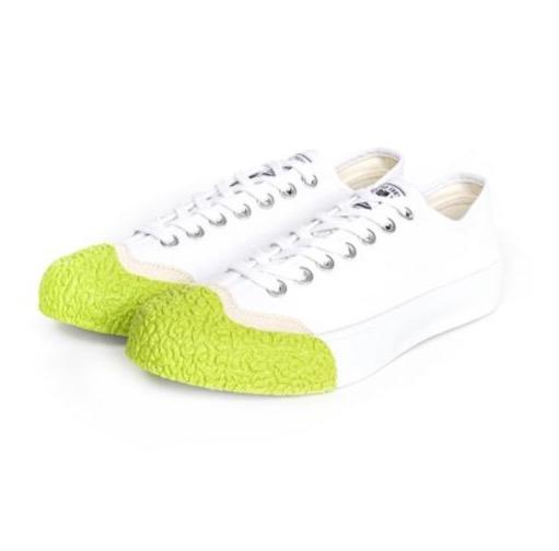 BAKE-SOLE Scone 白x螢光綠帆布鞋