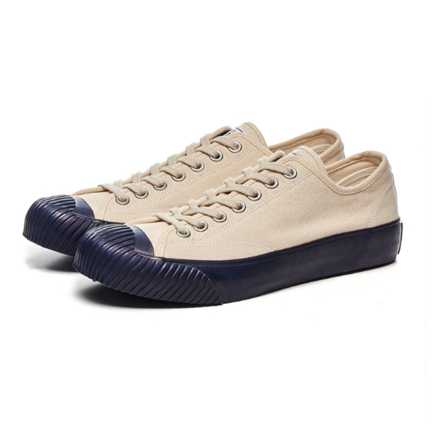 BAKE-SOLE Yeast 米色x深藍底帆布鞋