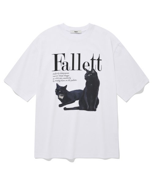 FALLETT Deux Nero 黑貓白色短袖上衣 (SEVENTEEN淨漢同款)