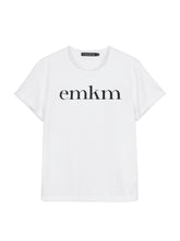 將圖片載入圖庫檢視器 EMKM Supima 卷領Logo白色T恤
