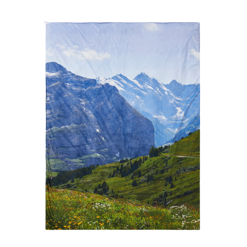 PHOTOZENIAGOODS 瑞士景色天鵝絨毯子(2種尺寸)